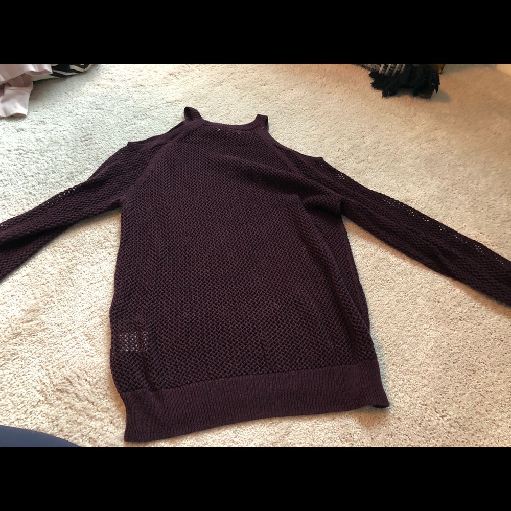 IRO see-through sweater top with shoulder cut out